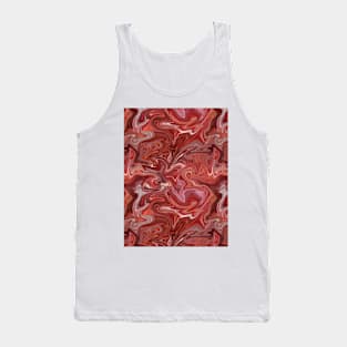 Red Silk Marble - Digital Liquid Paint Tank Top